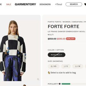 Forte Forte ! Stockist | Le Grand Damier Embroidered Sweater( II/ M)